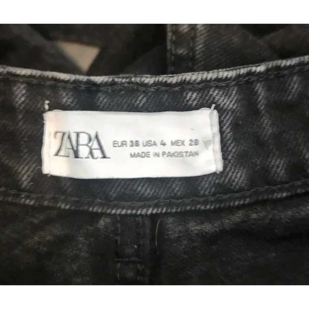 ZARA Women's Black Denim Button Down Casual Mom Jeans Size 4 - Picture 5 of 5